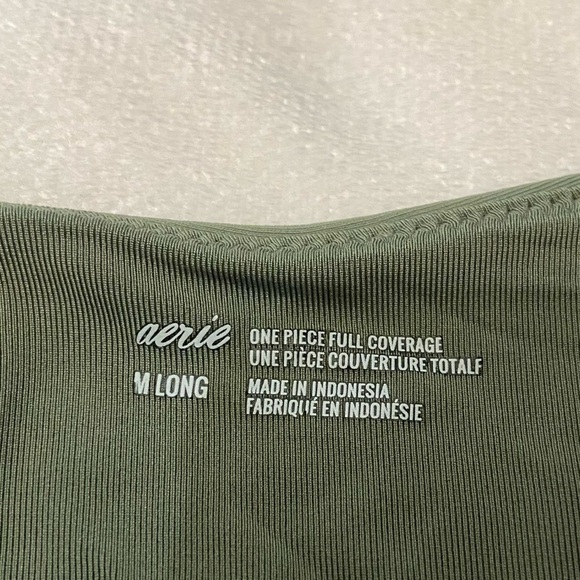 Aerie Olive Green Wrap Full Coverage One Piece Swimsuit 3584 - Picture 4 of 7